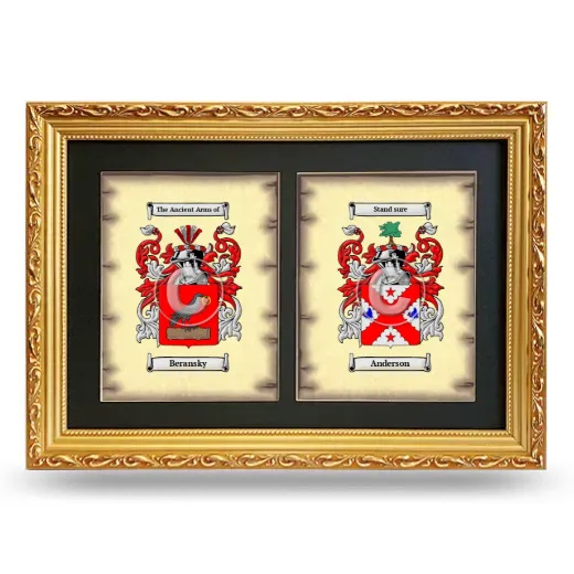 Double Coat of Arms Framed - Gold