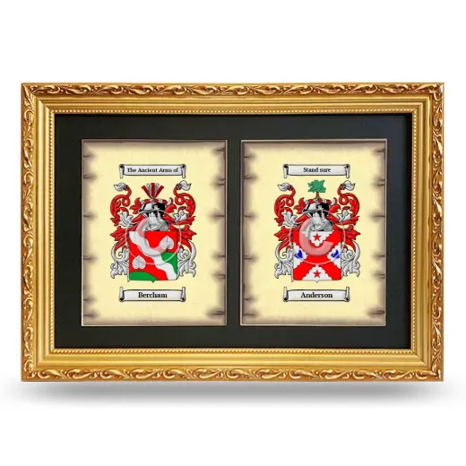 Double Coat of Arms Framed - Gold