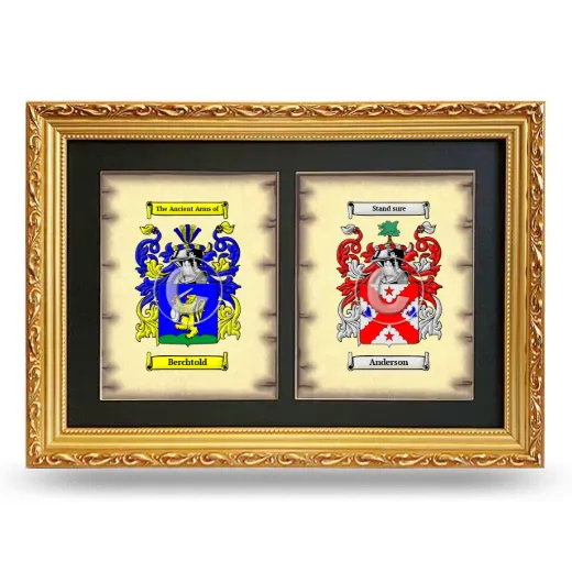 Double Coat of Arms Framed - Gold