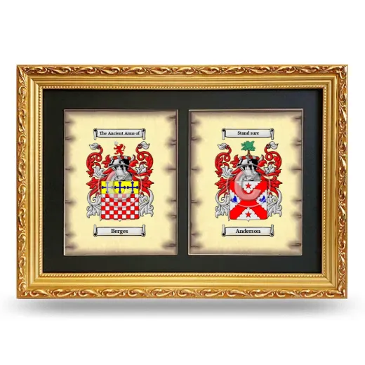 Double Coat of Arms Framed - Gold