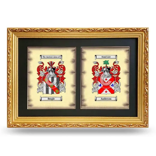 Double Coat of Arms Framed - Gold