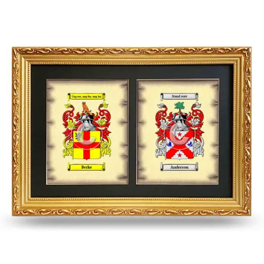 Double Coat of Arms Framed - Gold