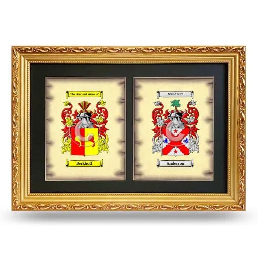 Double Coat of Arms Framed - Gold