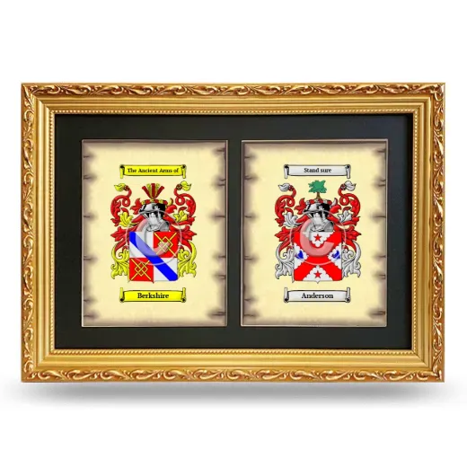 Double Coat of Arms Framed - Gold