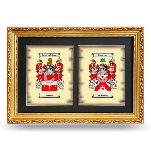 Double Coat of Arms Framed - Gold