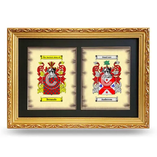 Double Coat of Arms Framed - Gold