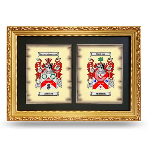 Double Coat of Arms Framed - Gold