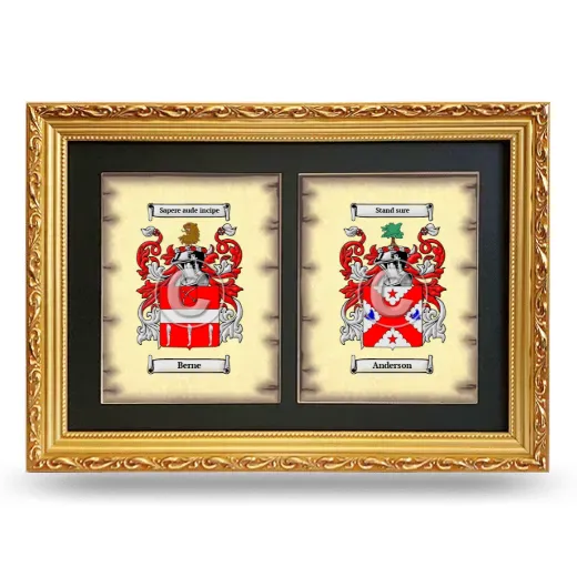 Double Coat of Arms Framed - Gold