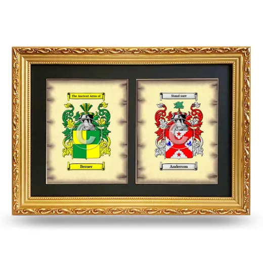 Double Coat of Arms Framed - Gold