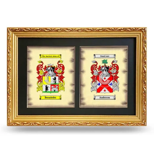 Double Coat of Arms Framed - Gold