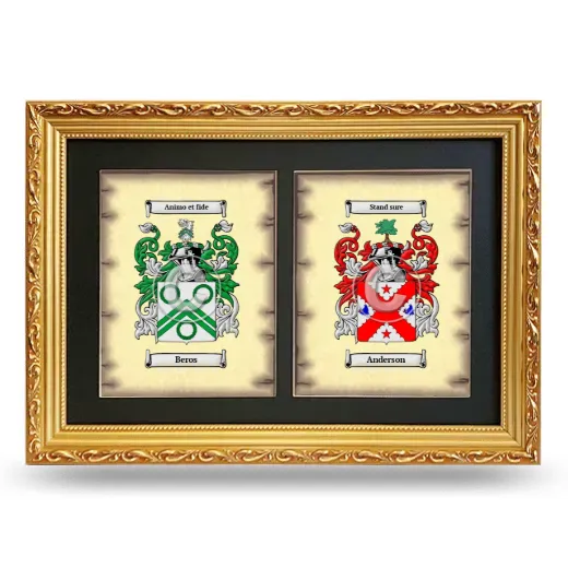 Double Coat of Arms Framed - Gold