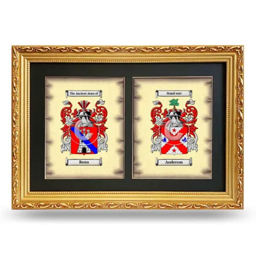 Double Coat of Arms Framed - Gold