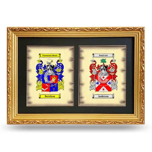 Double Coat of Arms Framed - Gold