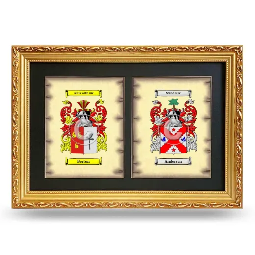 Double Coat of Arms Framed - Gold