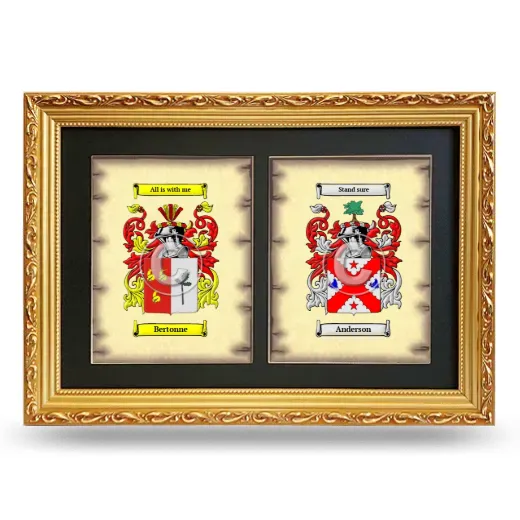 Double Coat of Arms Framed - Gold