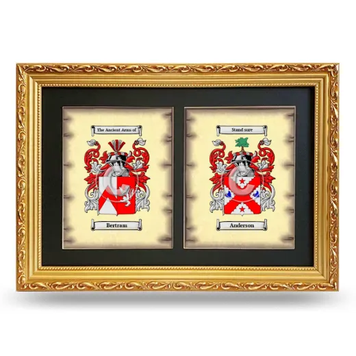 Double Coat of Arms Framed - Gold