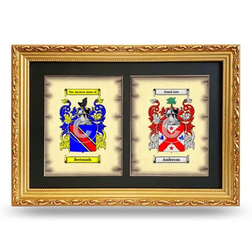 Double Coat of Arms Framed - Gold
