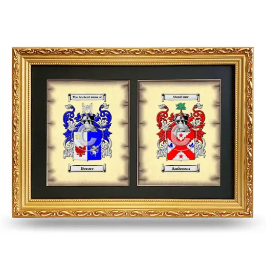 Double Coat of Arms Framed - Gold