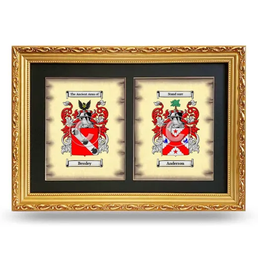 Double Coat of Arms Framed - Gold