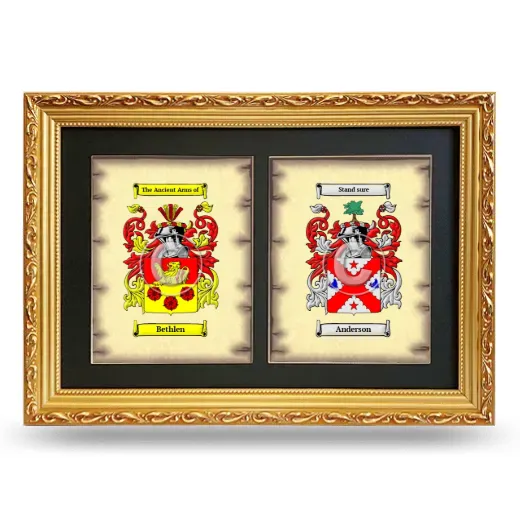 Double Coat of Arms Framed - Gold