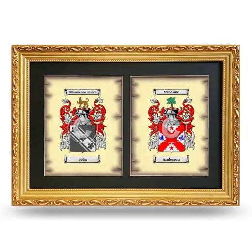 Double Coat of Arms Framed - Gold