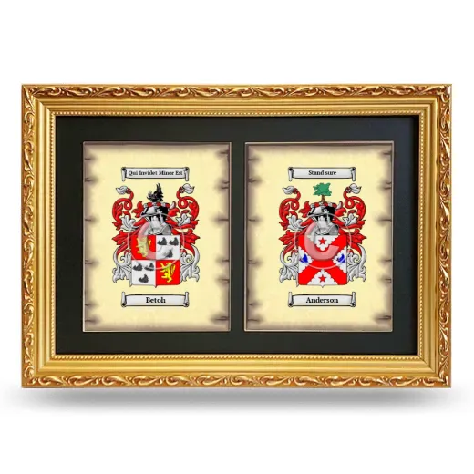 Double Coat of Arms Framed - Gold