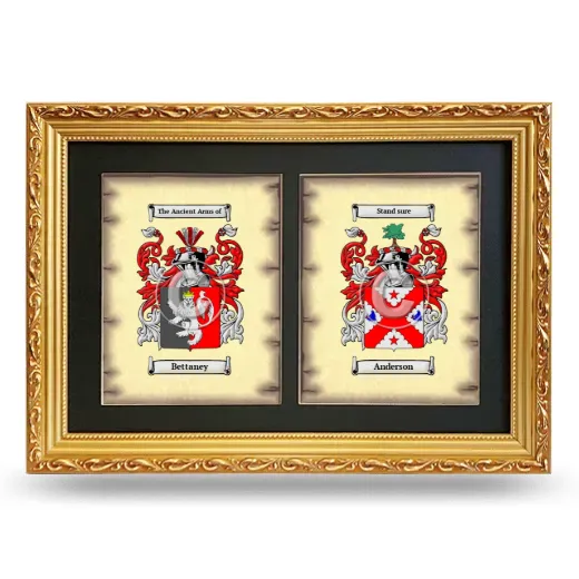 Double Coat of Arms Framed - Gold