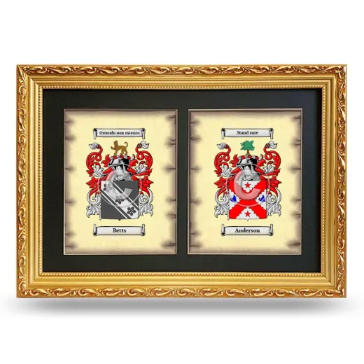 Double Coat of Arms Framed - Gold