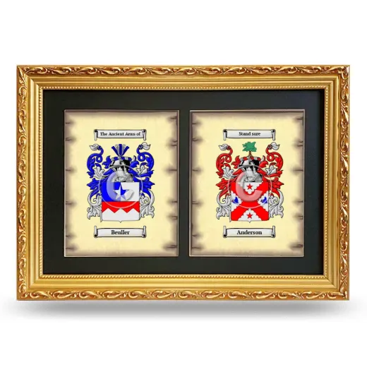 Double Coat of Arms Framed - Gold