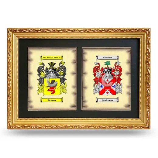 Double Coat of Arms Framed - Gold