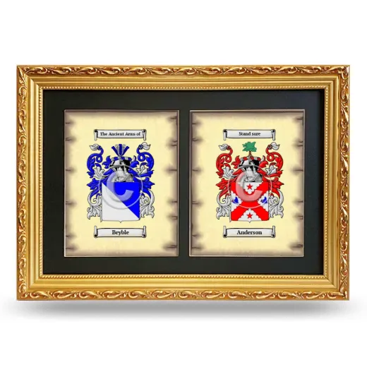Double Coat of Arms Framed - Gold