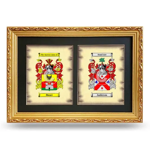 Double Coat of Arms Framed - Gold