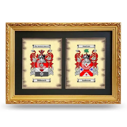 Double Coat of Arms Framed - Gold