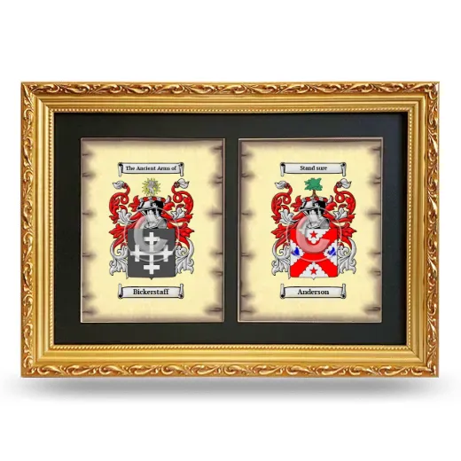 Double Coat of Arms Framed - Gold