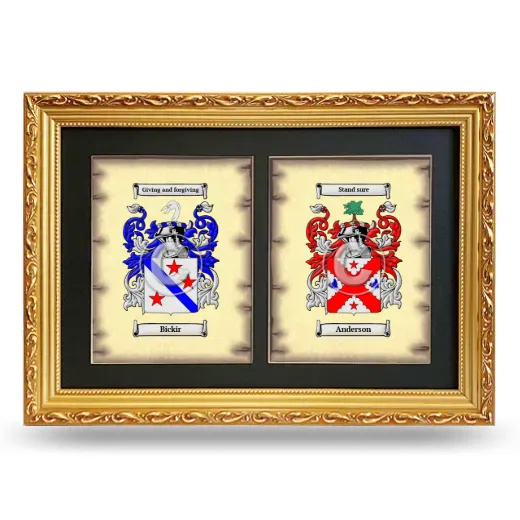 Double Coat of Arms Framed - Gold