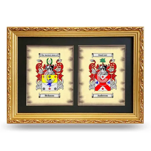 Double Coat of Arms Framed - Gold