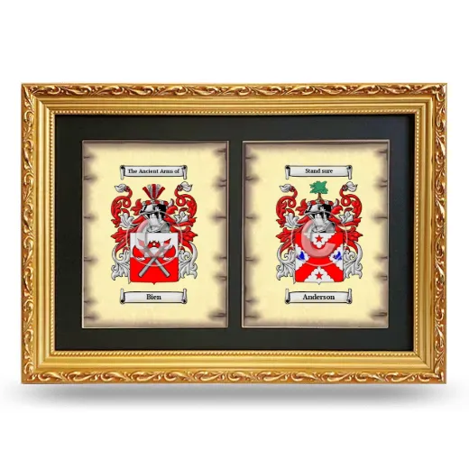 Double Coat of Arms Framed - Gold