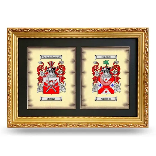 Double Coat of Arms Framed - Gold