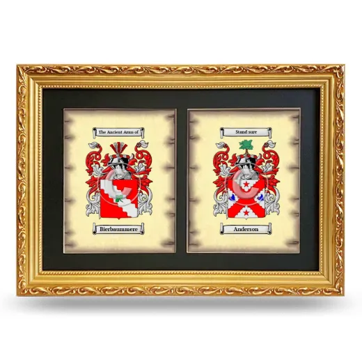 Double Coat of Arms Framed - Gold