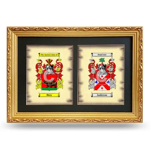 Double Coat of Arms Framed - Gold