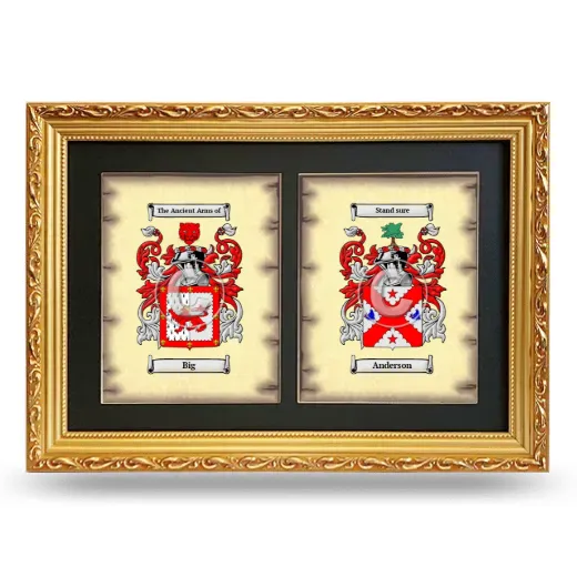 Double Coat of Arms Framed - Gold