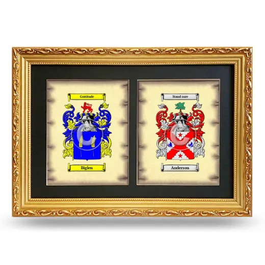 Double Coat of Arms Framed - Gold