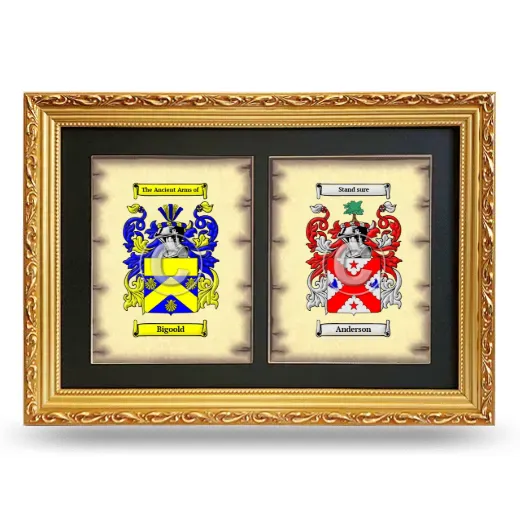Double Coat of Arms Framed - Gold