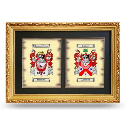 Double Coat of Arms Framed - Gold