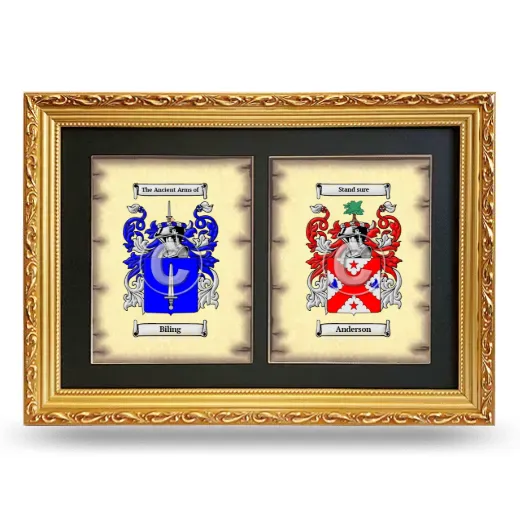 Double Coat of Arms Framed - Gold