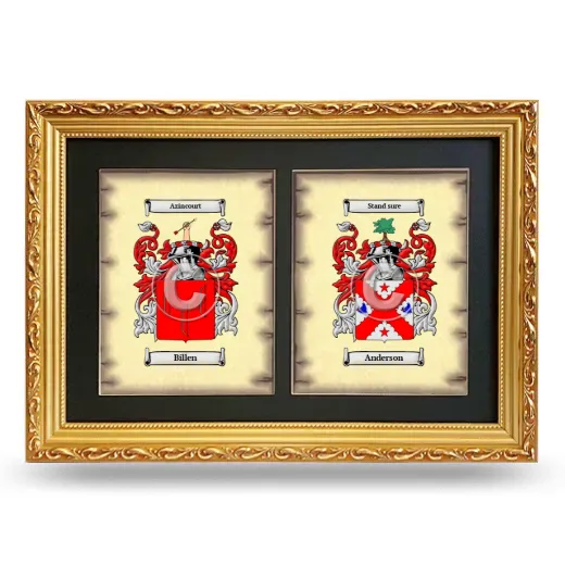 Double Coat of Arms Framed - Gold