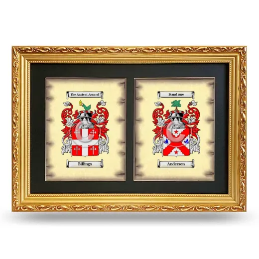 Double Coat of Arms Framed - Gold