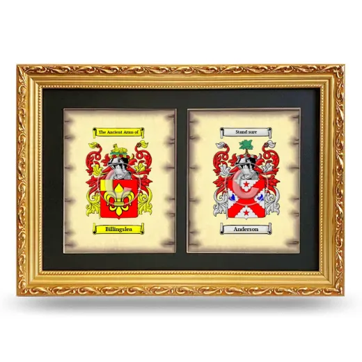 Double Coat of Arms Framed - Gold