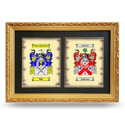 Double Coat of Arms Framed - Gold