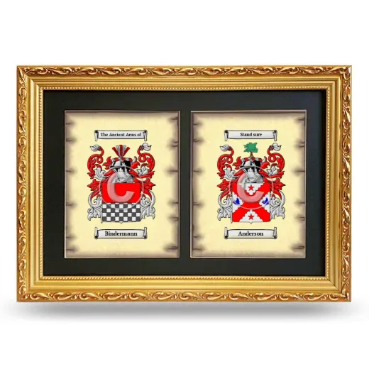 Double Coat of Arms Framed - Gold